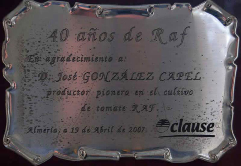 Plaque commémorative de l'anniversaire de Raf.