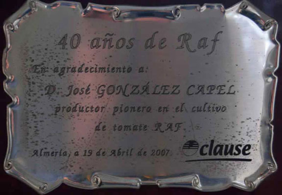 Placa conmemorativa aniversario del Raf.