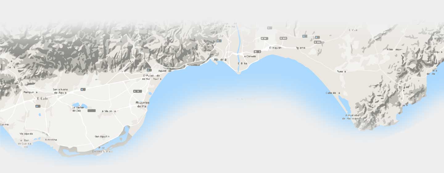Mapa de la Badia d'Almeria on es conrea el tomàquet Raf